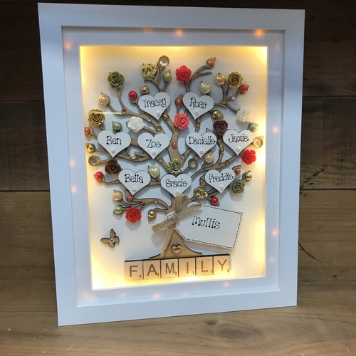 Large LED “ floral “  family tree frame