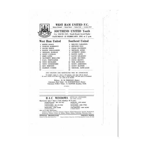 FA Youth Cup Football Programmes