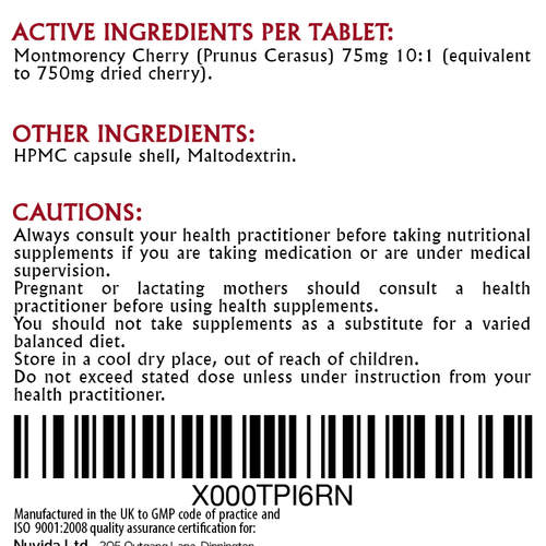 Montmorency Cherry 90 Capsules 1500mg