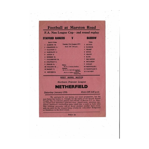 Barrow Away Football Programmes