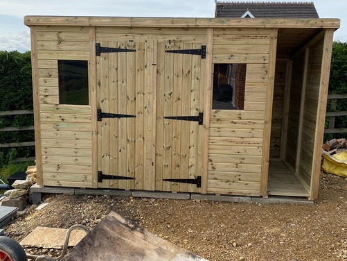 #006 12x6 Pent with Log store