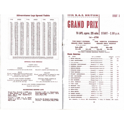 1958 British Grand Prix Motor Racing Programme