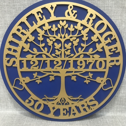 Personalised Tree of Life Anniversary Plaque – Custom Names & Date