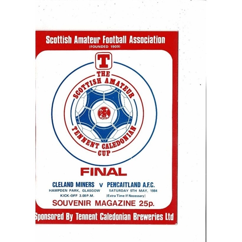 1984 Cleland Minors v Pencaitland Scottish Amateur Cup Final Football Programme