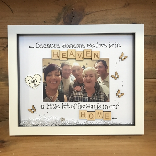 Customised Memorial Photo Frame | Memorial Picture Frame | Photo Frame with Scrabble Tiles
