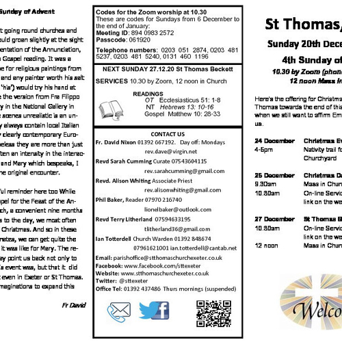 Pew Sheet | The Parish of St Thomas, Exeter