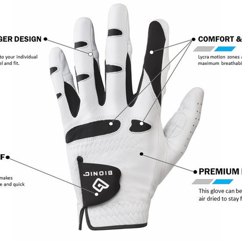 MEN'S BIONIC "STABLEGRIP" GOLF GLOVES (Right Hand)