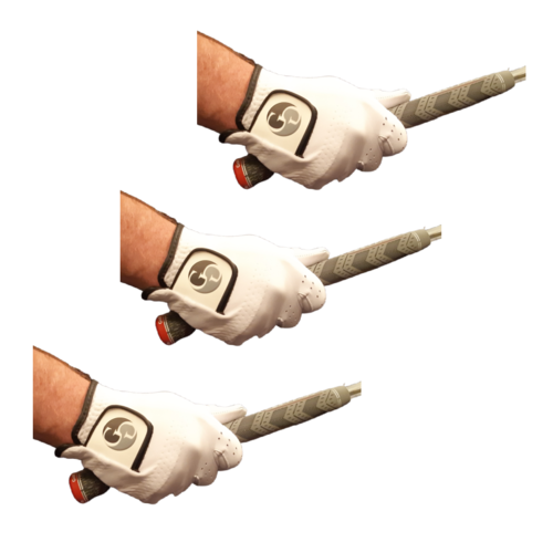 Pack of 3 - Men's Full Soft Cabretta Leather Golf Gloves - Right Hand (For a Left handed golfer)