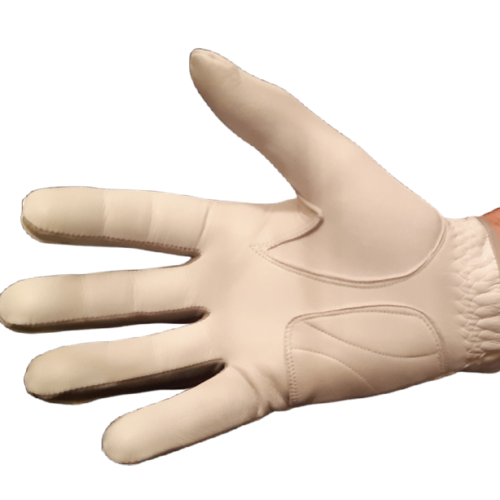 Mens Full Cabretta Leather Gloves with Coloured Lycra and Embroidered Logo (Right Hand for a Left Handed Golfer)