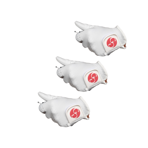Pack of 3 - Ladies Full Soft Cabretta Leather Golf Gloves - Left Hand (For a right handed golfer)