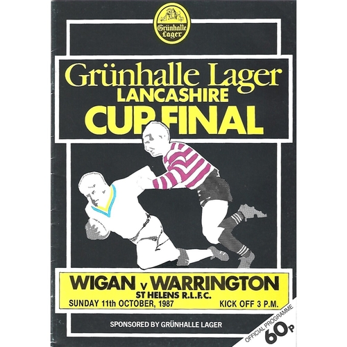1987 Wigan v Warrington Lancashire County Challenge Cup Final Rugby League Programme