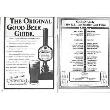 1990 Salford v Widnes Lancashire County Challenge Cup Final Rugby League Programme