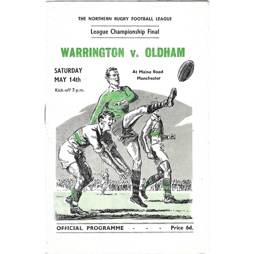 Northern Rugby League Championship Final Rugby League Programmes