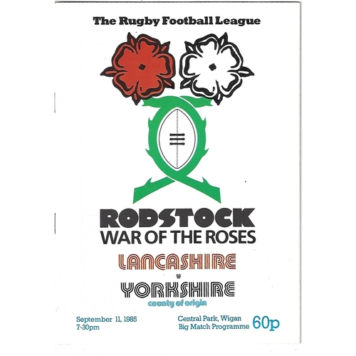 1985 Lancashire v Yorkshire Rostock Cup Rugby League Programme