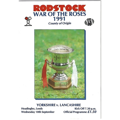 1991 Yorkshire v Lancashire Rostock Cup Rugby League Programme