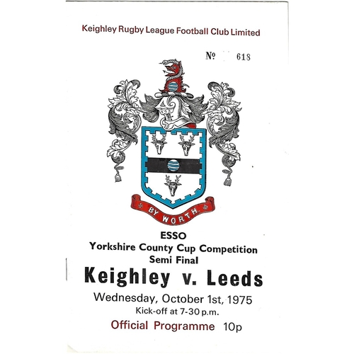Yorkshire County Challenge Cup Semi Final Rugby League Programmes