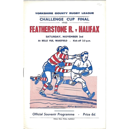 1963 Featherstone Rovers v Halifax Yorkshire County Challenge Cup Final Rugby League Programme