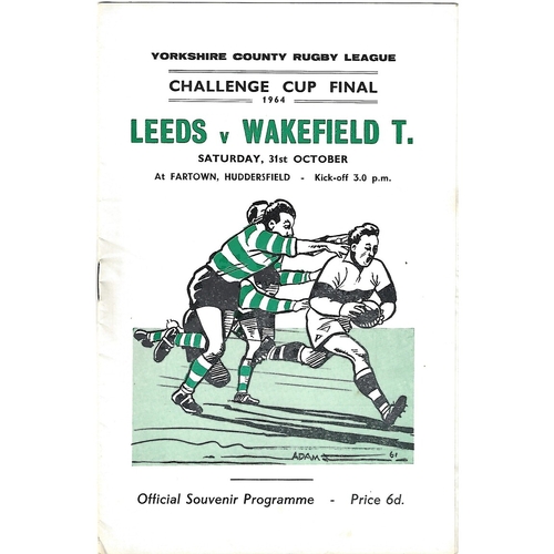 1964 Leeds v Wakefield Trinity Yorkshire County Challenge Cup Final Rugby League Programme