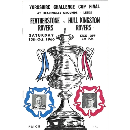 Yorkshire County Challenge Cup Final Rugby League Programmes