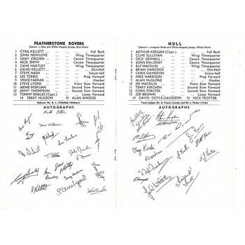 1969 Featherstone Rovers v Hull Yorkshire County Challenge Cup Final Rugby League Programme