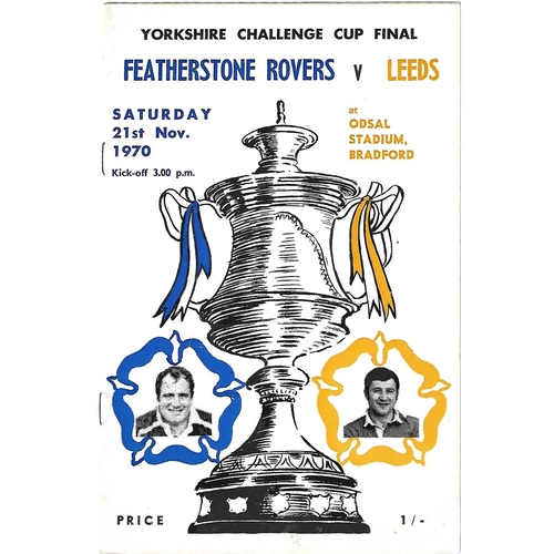 1970 Featherstone Rovers v Leeds Yorkshire County Challenge Cup Final Rugby League Programme
