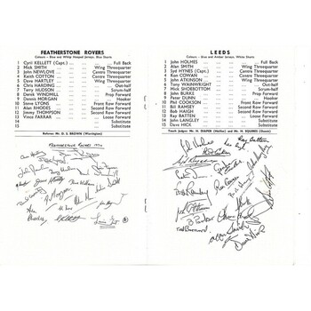 1970 Featherstone Rovers v Leeds Yorkshire County Challenge Cup Final Rugby League Programme