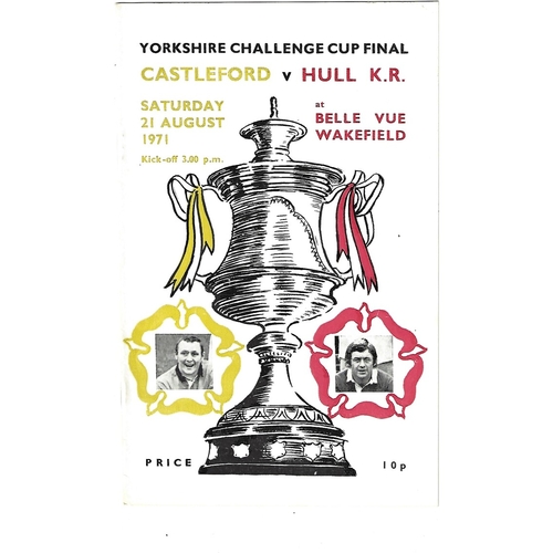 Yorkshire County Challenge Cup Final Rugby League Programmes