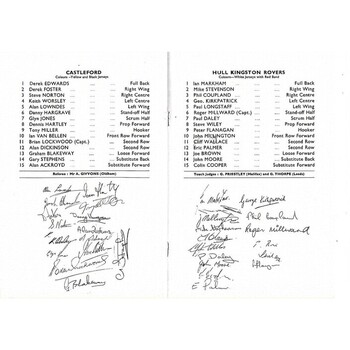 1971 Castleford v Hull KIngston Rovers Yorkshire County Challenge Cup Final Rugby League Programme