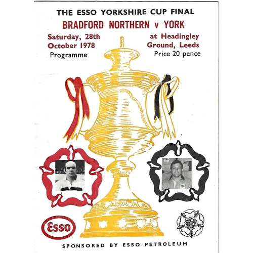 Yorkshire County Challenge Cup Final Rugby League Programmes