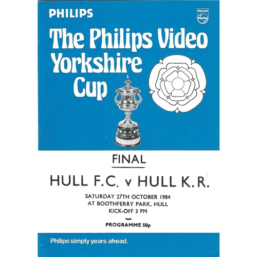1984 Hull v Hull KIngston Rovers Yorkshire County Challenge Cup Final Rugby League Programme