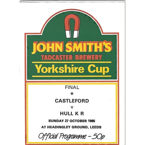 1985 Castleford v Hull Kingston Rovers Yorkshire County Challenge Cup Final Rugby League Programme