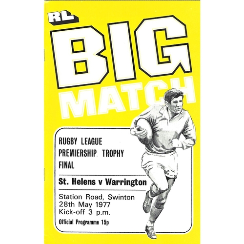 1977 St. Helens v Warrington Rugby League Premiership Trophy Final Programme
