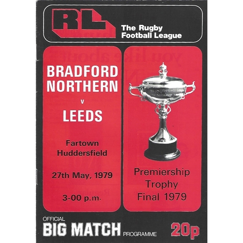 1979 Bradford Northern v Leeds Rugby League Premiership Trophy Final Programme