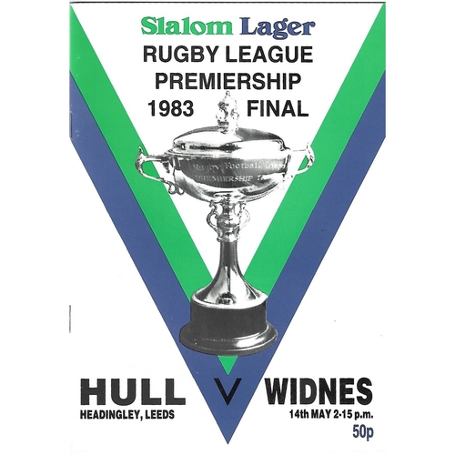 1983 Hull v Widnes Rugby League Premiership Trophy Final Programme