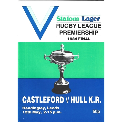 1984 Castleford v Hull Kingston Rovers Rugby League Premiership Trophy Final Programme