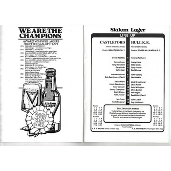 1984 Castleford v Hull Kingston Rovers Rugby League Premiership Trophy Final Programme