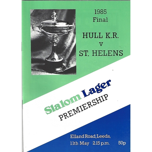 1985 Hull Kingston Rovers v St. Helens Rugby League Premiership Trophy Final Programme