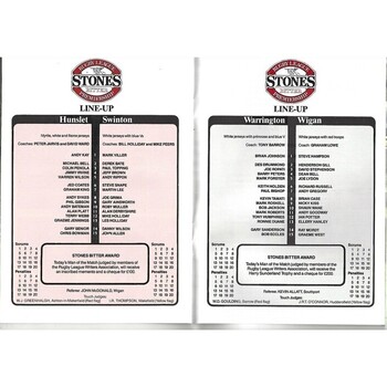 1987 Warrington v Wigan Rugby League Premiership Trophy Final Programme