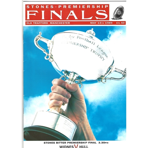 1989 Widnes v Hull Rugby League Premiership Trophy Final Programme