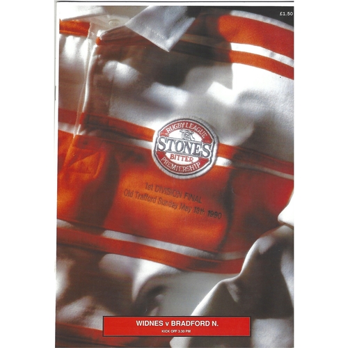 1990 Widnes v Bradford Nortern Rugby League Premiership Trophy Final Programme