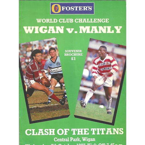 1987 Wigan v Manly Rugby League World Club Challenge Programme