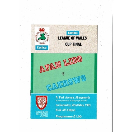Welsh Cups. (All Cups) Football Programmes