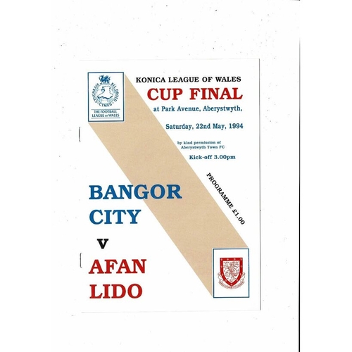 Welsh Cups. (All Cups) Football Programmes