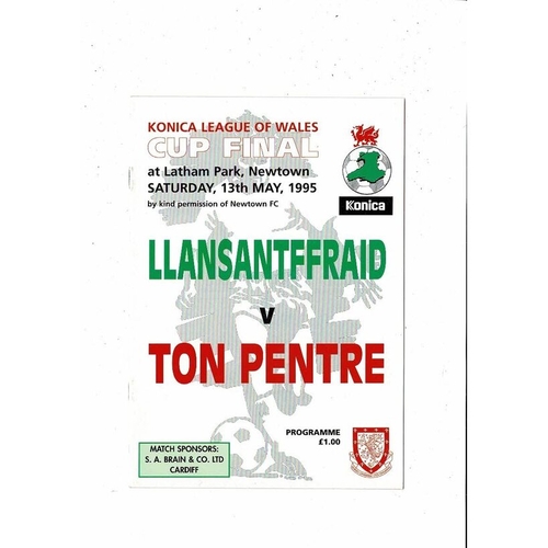 1995 Llansantffraid v Ton Pentre Welsh League Cup Final Football Programme
