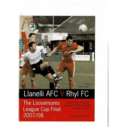 Welsh Cups. (All Cups) Football Programmes