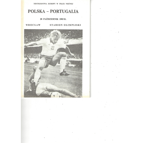 Poland v Portugal Football Programme 1983