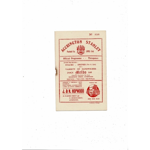1955/56 Accrington Stanley v Chesterfield Football Programme