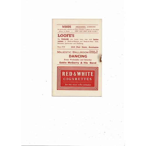 1955/56 Accrington Stanley v Chester Football Programme