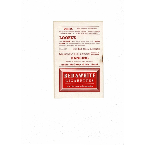 1955/56 Accrington Stanley v Rochdale Football Programme