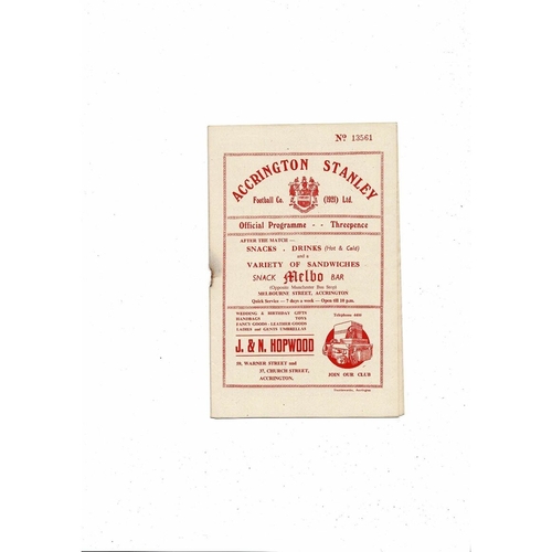 1955/56 Accrington Stanley v Scunthorpe United Football Programme